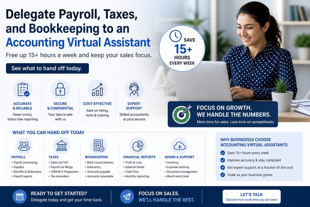 Accounting Virtual Assistant: Delegating Payroll, Taxes, and Financial Admin